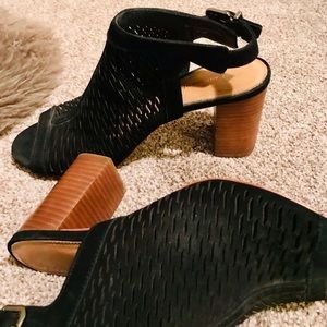 Antonio Melani Suede cutout open-toed heels